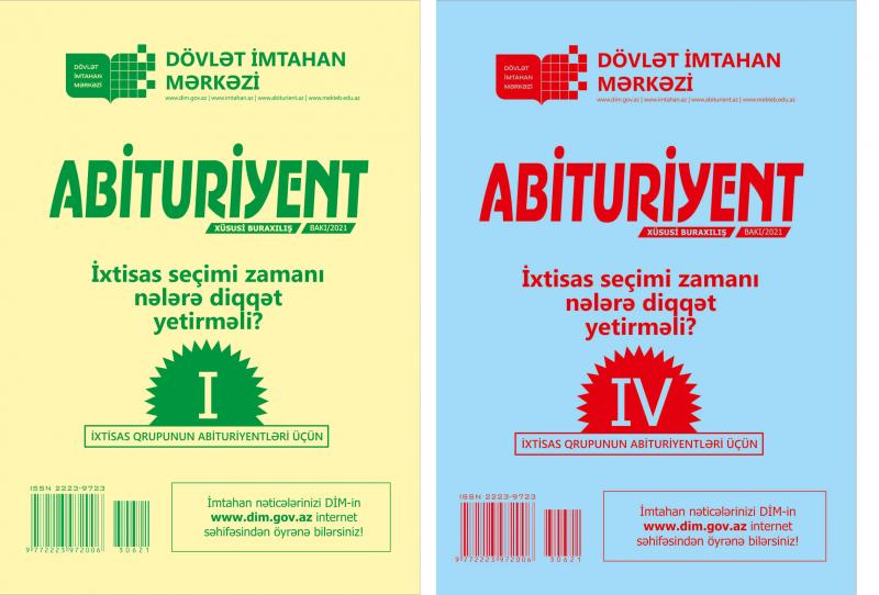 I və IV ixtisas qrupu abituriyentləri üçün "İxtisas seçimi zamanı nələrə diqqət yetirməli?" adlı kitabçalar nəşr olunub