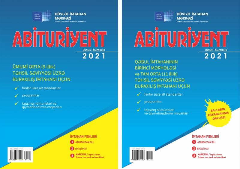 9 və 11 illik orta təhsil səviyyəsi üzrə buraxılış imtahanı üçün “Abituriyent” jurnalının xüsusi buraxılışları nəşr olunub