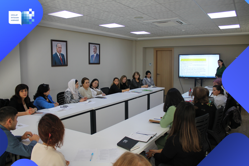 16 oktyabr 2023-cü il tarixində Dövlət İmtahan Mərkəzində Azərbaycan dili (dövlət dili), ingilis dili, ədəbiyyat və informatika fənləri üzrə işçi qruplarının iclasları keçirilib 