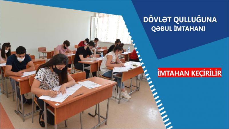 Bu gün dövlət qulluğunda inzibati icraçı (B növü) vəzifələrə aid olan vəzifə qrupları üzrə test imtahanı keçirilir