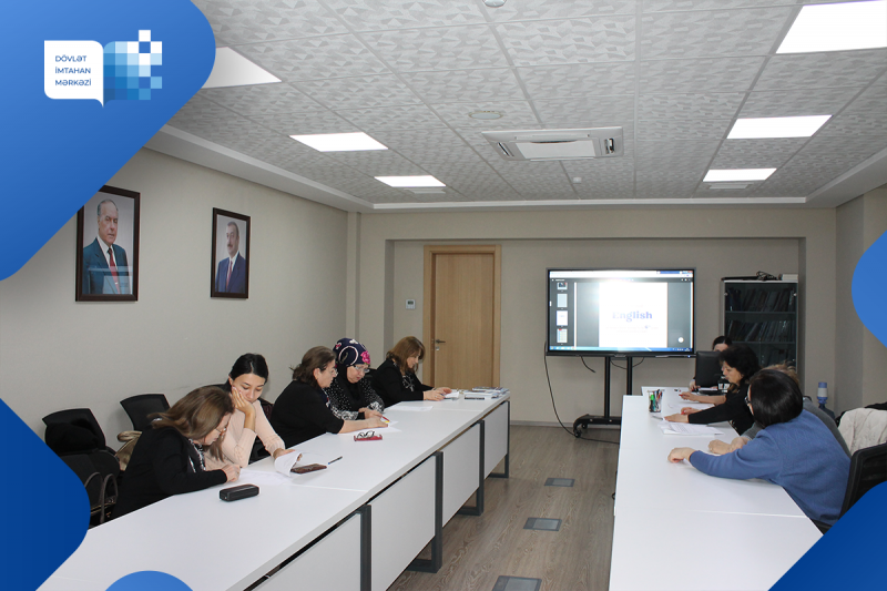 Dövlət İmtahan Mərkəzində 6 fevral 2023-cü il tarixində Azərbaycan dili və ingilis dili fənləri üzrə işçi qruplarının iclası keçirilib