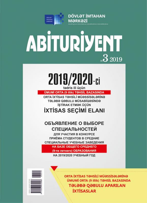 "Abituriyent" jurnalının 3-cü nömrəsi nəşr olunub