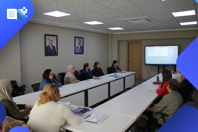 13 noyabr 2023-cü il tarixində Dövlət İmtahan Mərkəzində Azərbaycan dili, Azərbaycan dili (dövlət dili), ingilis dili və informatika fənləri üzrə işçi qruplarının iclasları keçirilib