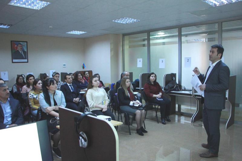 “Nəzarətçilərin elektron qeydiyyatı” sistemi ilə işləyəcək ümumtəhsil müəssisələri tərəfindən cavabdeh şəxs qismində təyin olunan əlaqələndiricilər üçün treninq keçirilmişdir