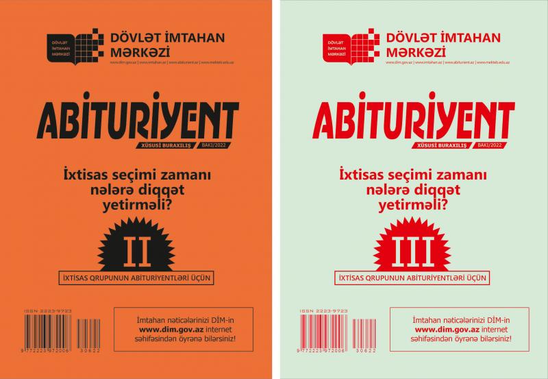 II və III ixtisas qrupu abituriyentləri üçün "İxtisas seçimi zamanı nələrə diqqət yetirməli?" adlı kitabçalar nəşr olunub