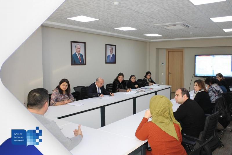 Dövlət İmtahan Mərkəzində 6 yanvar 2023-cü il tarixində coğrafiya və riyaziyyat fənləri üzrə işçi qruplarının iclasları keçirilib