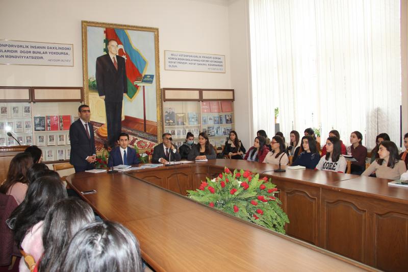 Azərbaycan Dövlət Pedaqoji Universitetində “Dövlət qulluğunun əsas vəzifələri və prinsipləri” mövzusunda maarifləndirici tədbir keçirilib