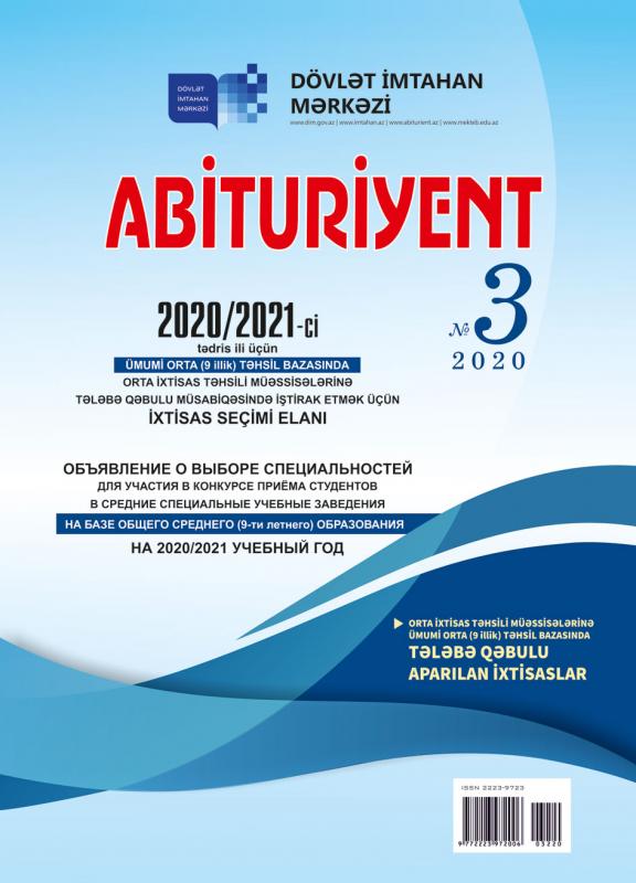 "Abituriyent" jurnalının 3-cü nömrəsi nəşr edilib