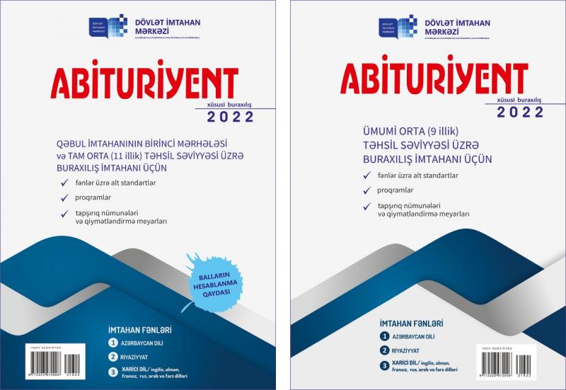 Dövlət İmtahan Mərkəzi ümumi (9 illik) və tam (11 illik) orta təhsil səviyyəsi üzrə buraxılış imtahanı üçün “Abituriyent” jurnalının xüsusi buraxılışlarını nəşr edib