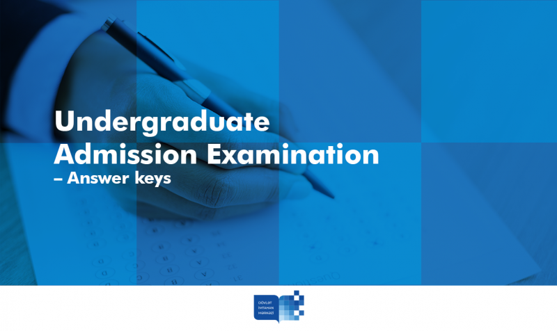 Undergraduate Admission Examination – Answer keys