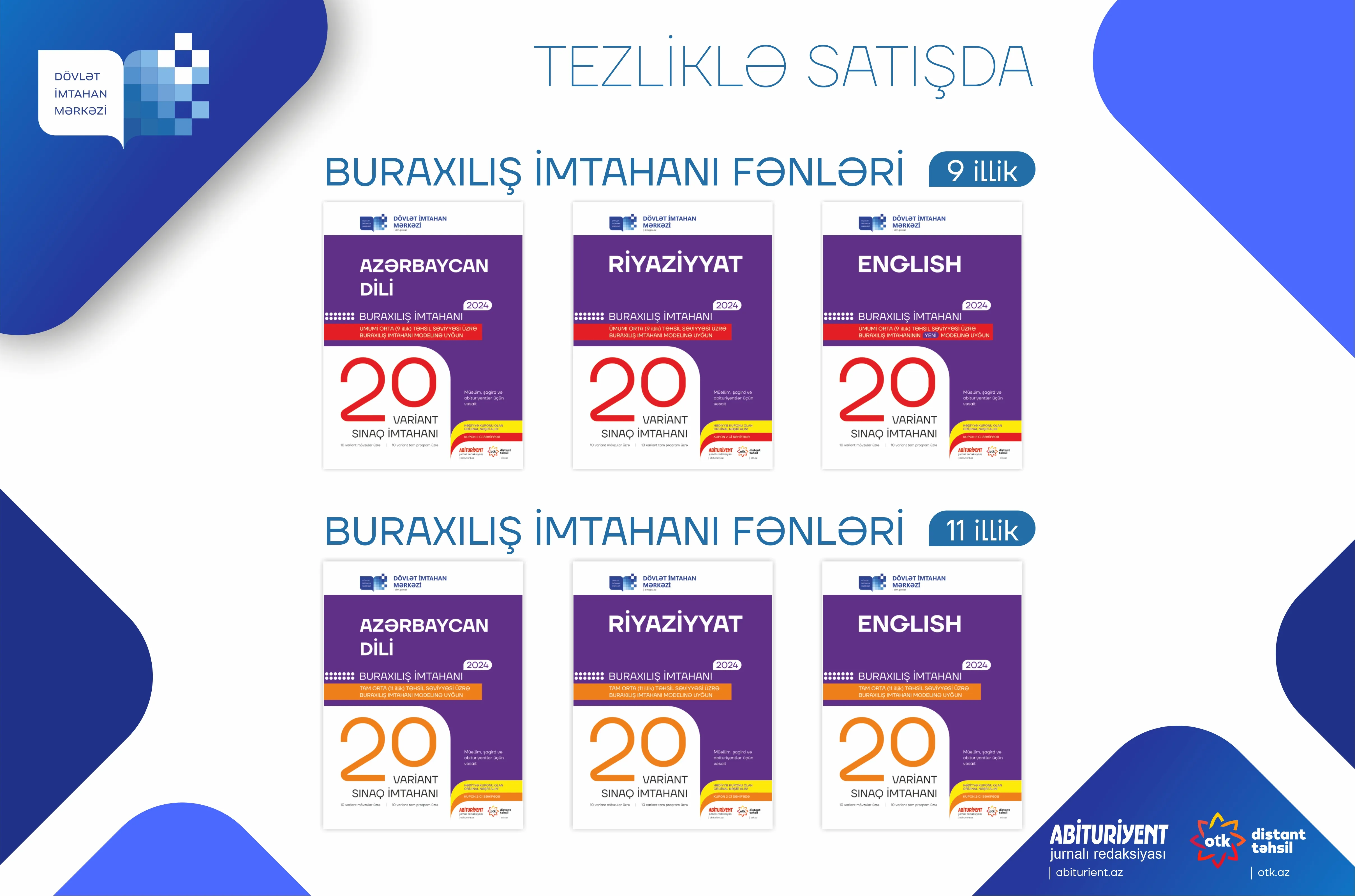 Dövlət İmtahan Mərkəzi “20 variant sınaq imtahanı” kitablarını çapa hazırlayıb